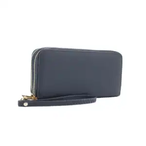 Cartera doble de zipper Azul
