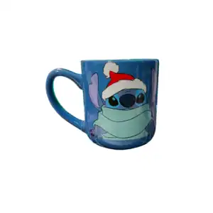 Taza Cerámica Stitch Navideña 500ml