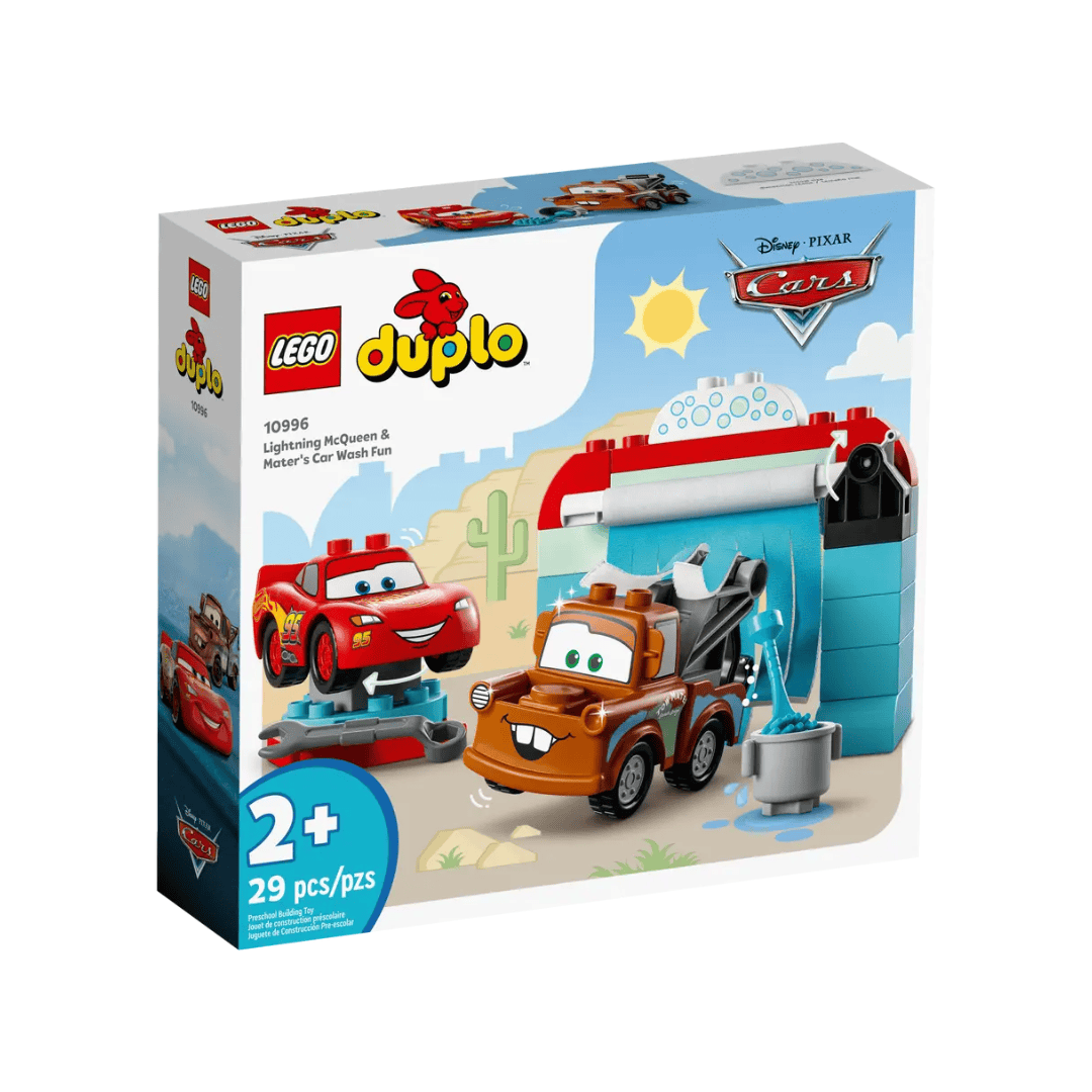 Juguete Lego Cars para niños de 2+ años, set de lavado de autos con Lightning McQueen y Mater.