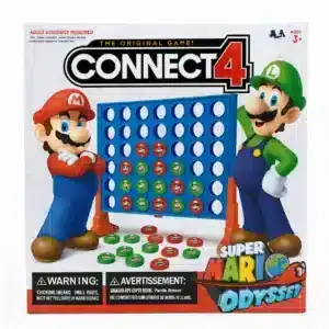 Juego 4 en línea Super Mario para niños, con personajes de Mario y Luigi en un set de conexión clási.