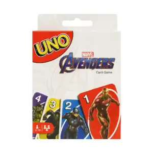 Tarjetas UNO Vengadores, juego de cartas para fans de Marvel y los Vengadores.