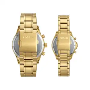 Relojes Fossil dorados para hombre y mujer, accesorios de moda y lujo.