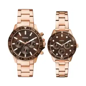 Relojes Fossil BQ2827SET, set de relojes de pulsera de lujo en acabado dorado rosado. Perfectos para.