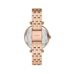Reloj Fossil de pulsera de acero inoxidable rosa, elegante y moderno, ideal para complementar tu est.