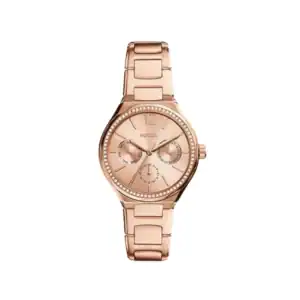 Reloj Fossil BQ3721 en acabado dorado rosa, con diseño sofisticado y detalles brillantes. Perfecto p.