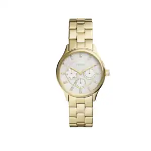 Reloj Fossil BQ3912 en acabado dorado, con diseño sofisticado y funciones cronógrafo, ideal para com.