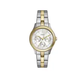 Reloj Fossil BQ3995 con diseño en acero y detalles dorados, ideal para hombres que buscan estilo y f.