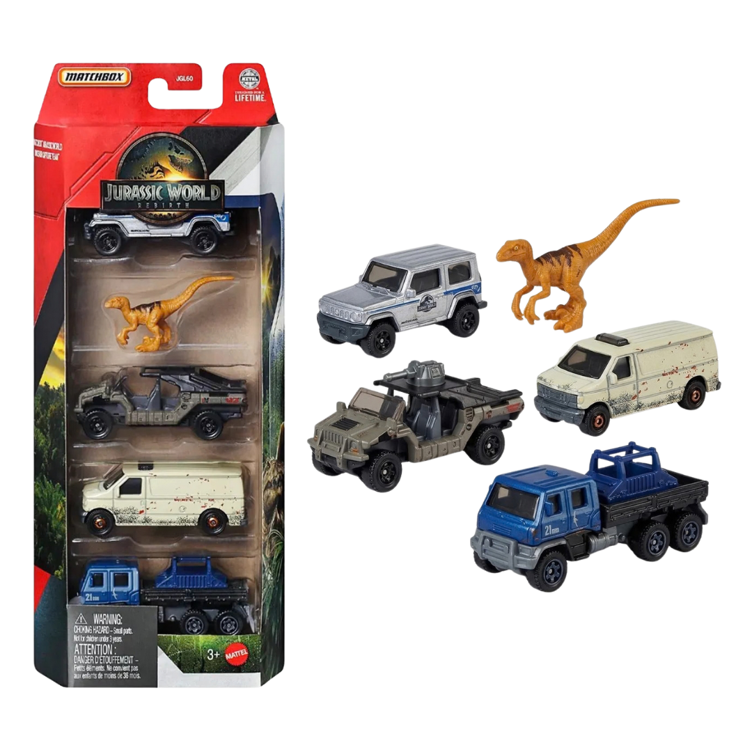 Set Carros de Hot Wheels Jurassic World +3
